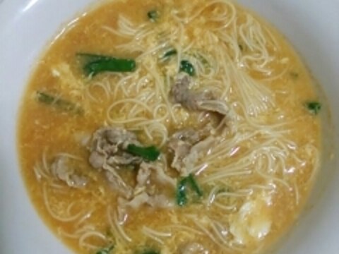 一人ランチに☆ダシダでピリ辛にゅうめん